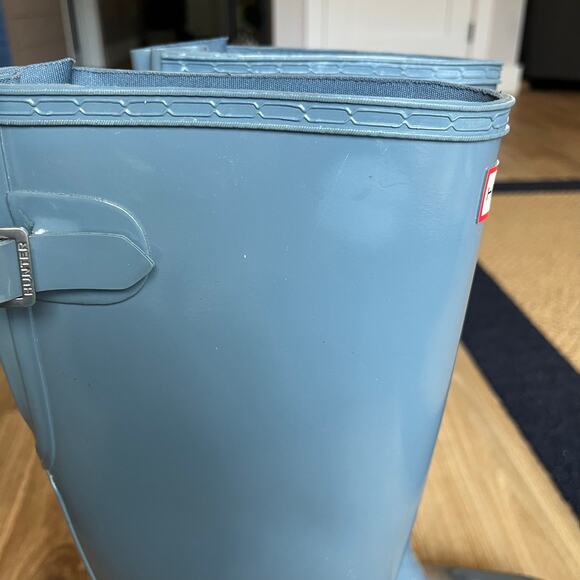 Hunter Original Back Adjustable Tall Gloss Boot Women's Size 8 Blue - Picture 14 of 14